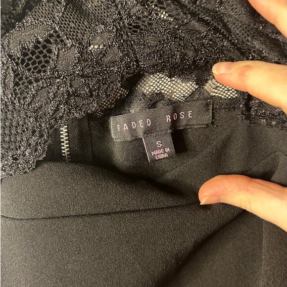 Faded Rose Women Small Black Lace Bodysuit Padded Cut Out Streetwear Party 1 PC - Picture 3 of 8